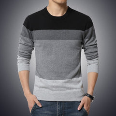 Men Sweater O-Neck Striped Slim Fit Knittwear Sweaters Pullovers