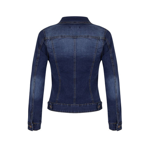 Short Denim Jackets Women Wash Long Sleeve Jean Jacket Bomber Coat