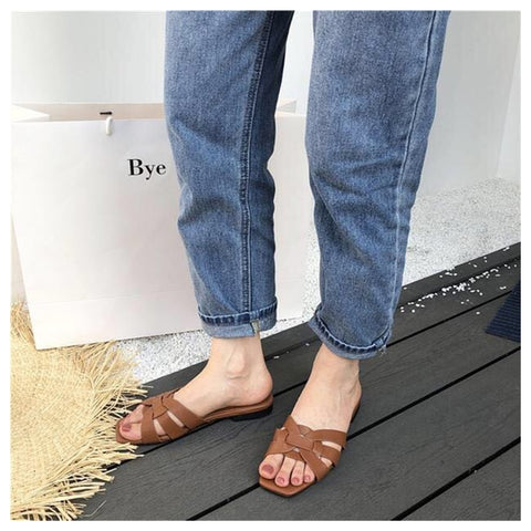 Women Slippers Open Toe Flat Shoes Leisure Beach Flip Flops