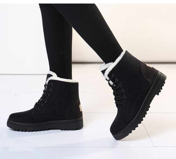 Women Boots Winter Ankle Boots Snow Boots Warm Plush Shoes