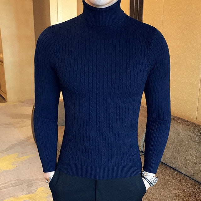 Men Turtleneck Sweaters and Pullovers Knitted Sweater Pullover Wool