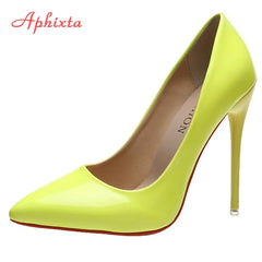 Super High Heels Pumps Women Shoes Pointed Toe Florescence Thin Heel