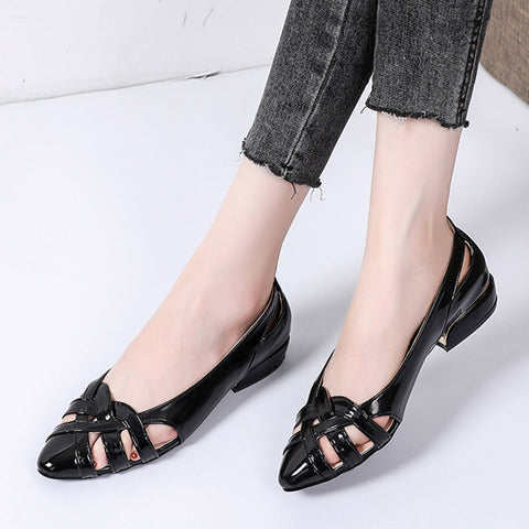 Shoes Women Flats Weave Slip on Cut outs Boat Shoes Pointed Toe Low Heels Loafers