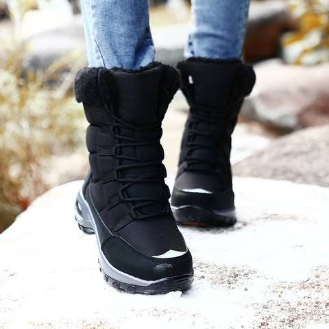 Women Snow Boots Lace-up Comfortable Ankle Boots Waterproof Hiking Boots