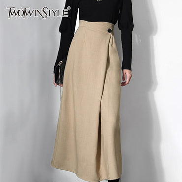 Irregular Skirt High Waist Loose Asymmetrical Women Skirts Autumn