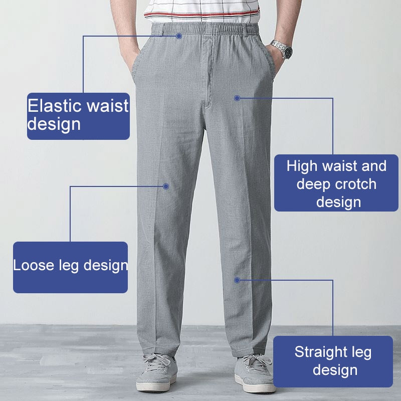 Men Business Pants Pockets Soft Comfortable Trousers