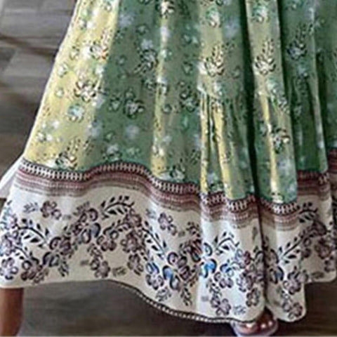 Print Maxi Skirt Women High Waist Skirts Floral A-line Long Skirts