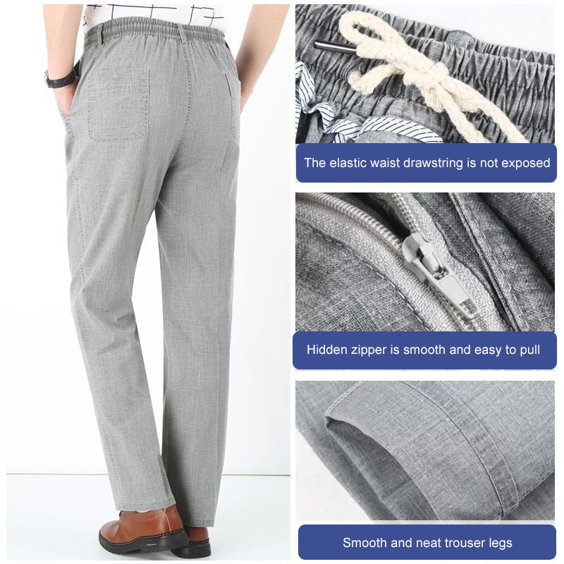 Men Business Pants Pockets Soft Comfortable Trousers