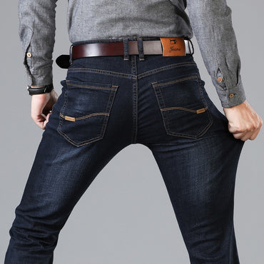 Classic Style Men's Regular Fit Jeans Business Casual