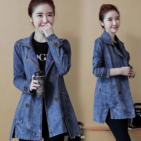 Denim Jackets Womens All-match Fashion  Loose Casual Jeans Jackets