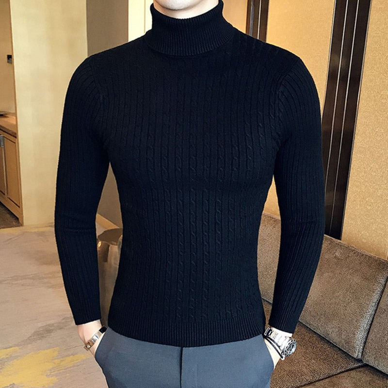 Men Turtleneck Sweaters and Pullovers Knitted Sweater Pullover Wool