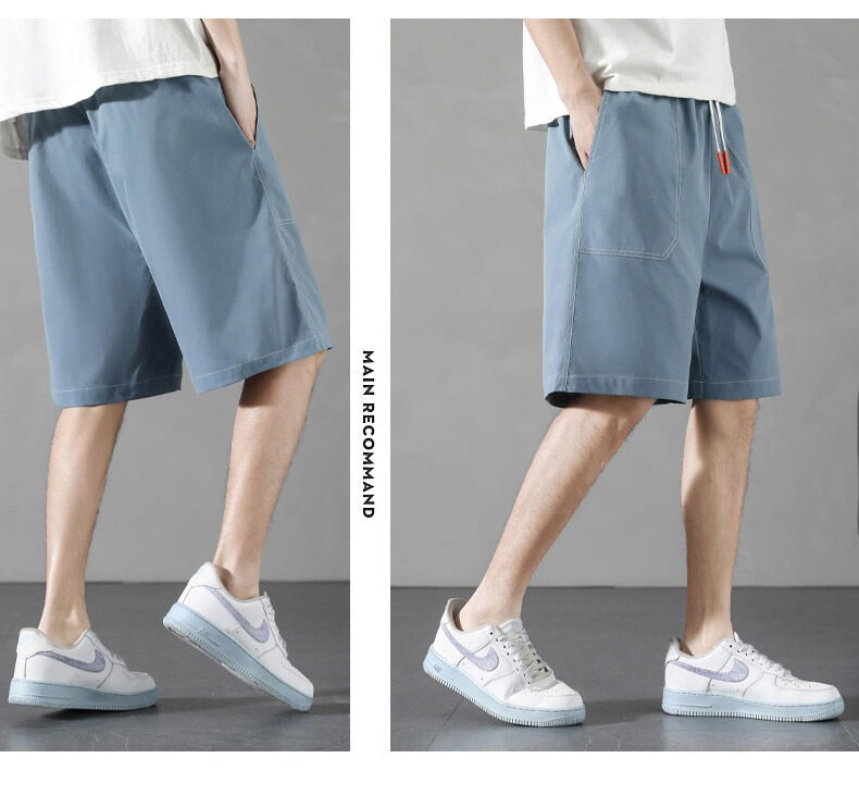 Men Shorts Loose Super Straight Sports solid color Beach Shorts Bermudas