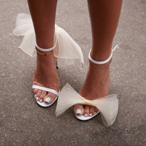 Sandals Women Big bow-knot Thin High Heels Dress