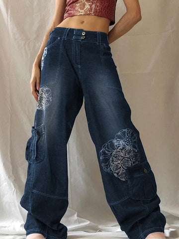 Baggy Jeans Women High Waist Pants Straight Leg Jeans