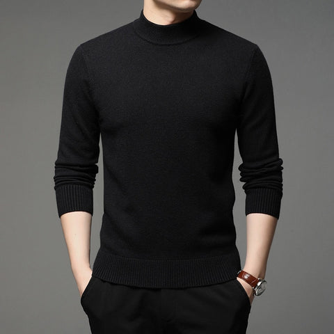 Men Turtleneck Pullover Sweater Fashion Thick and Warm Bottoming Shirt