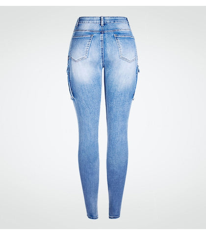 Pockets Jeans Women Pants Trousers