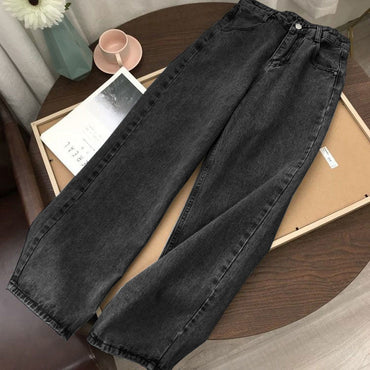 High Wait Stacked Pants Women Jeans Skinny Pockets Trousers