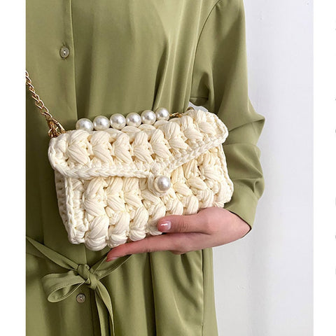 Handmade Crochet Shoulder Bag Designer Crossbody Bags Women Handbags Tote
