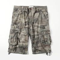 Knee Men Length Shorts Multi Pockets Camouflage Loose Button Fly Shorts
