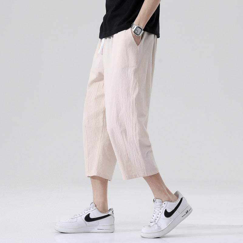 Pants Men Wild Loose Linen Pants Straight Trousers