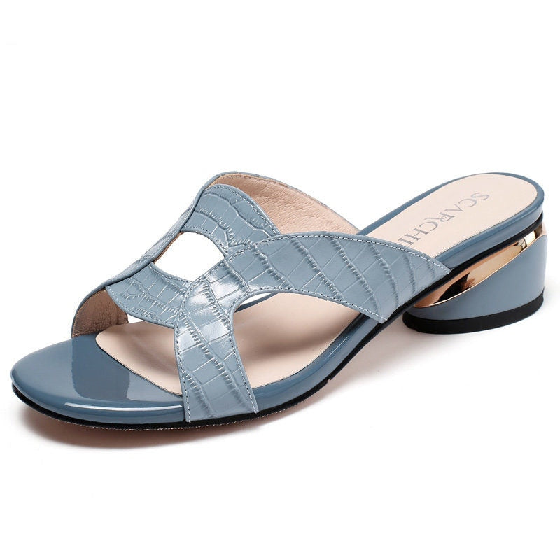 Women Slippers Peep Toe Sandals Fashion Pumps High Heels Shoes Slides