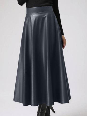 Women Long Skirts Midi Skirts Elegant High-Waisted Skirt Bottoms
