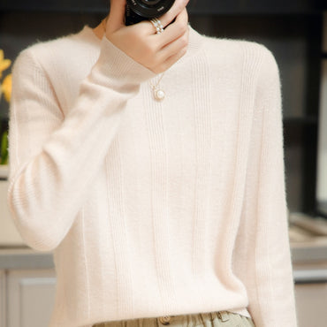 Woolen Sweater Women Round Neck Pullover Loose Knitted Shirt Top