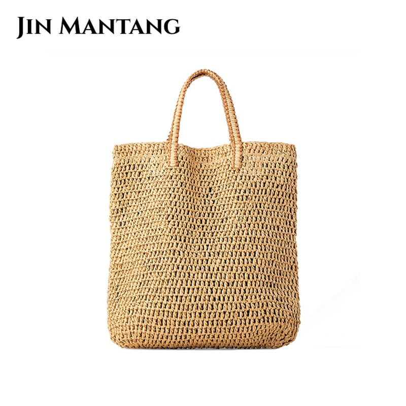 Casual Straw Women Shoulder Bags Wicker Woven Handbags Bag Tote Purses