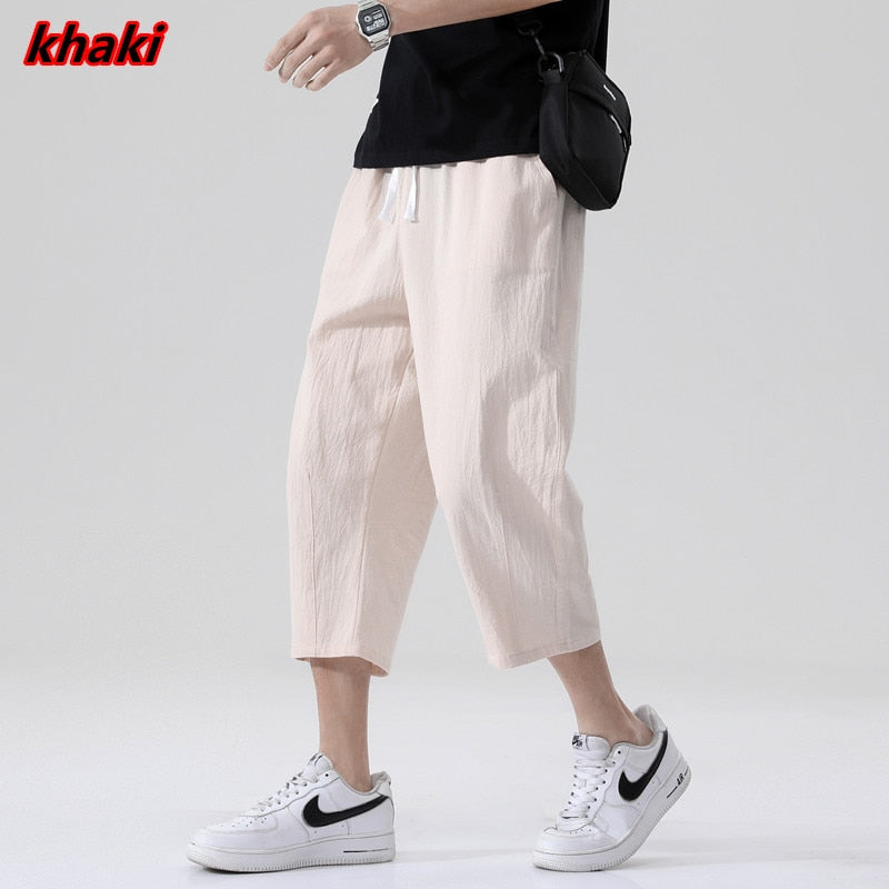 Pants Men Wild Loose Linen Pants Straight Trousers