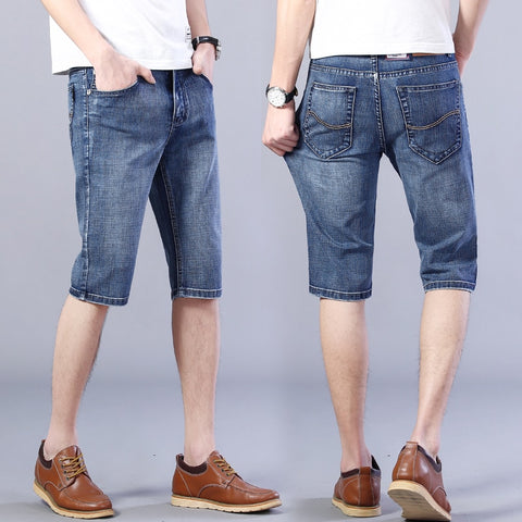 Men Short Jeans Casual Slim Fit High Quality Elastic Denim Shorts