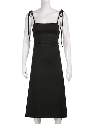 Sexy Black Dress Irregular Elegant Backless Long Dress Women