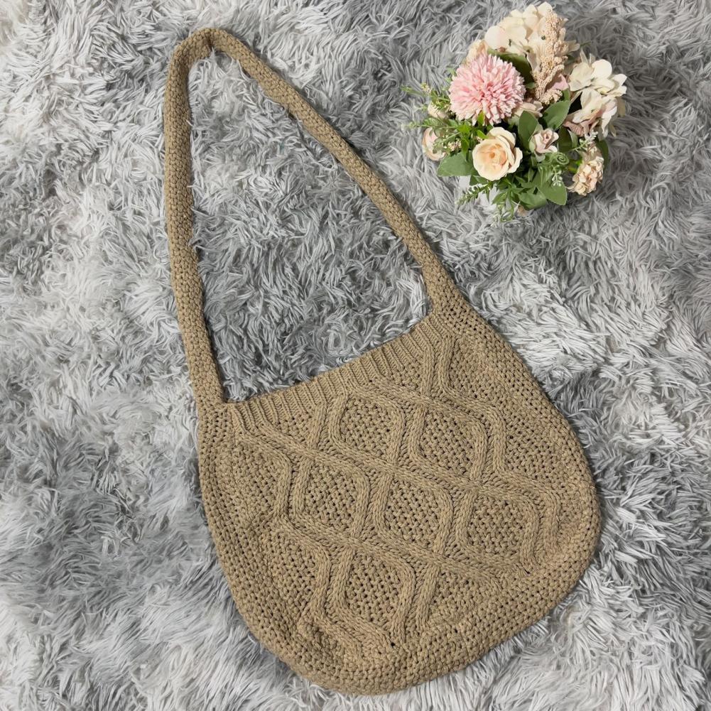 Women Knitting Shoulder Bag Crochet Lightweight Bag Tote Crossbody Bag