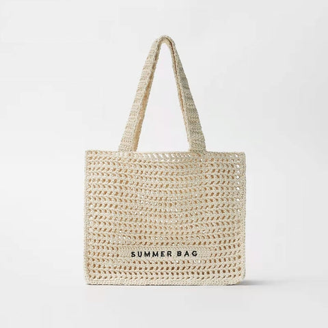 Hollow Crochet Hook Handbags Simple Bags Women Straw Tote Shoulder Bags