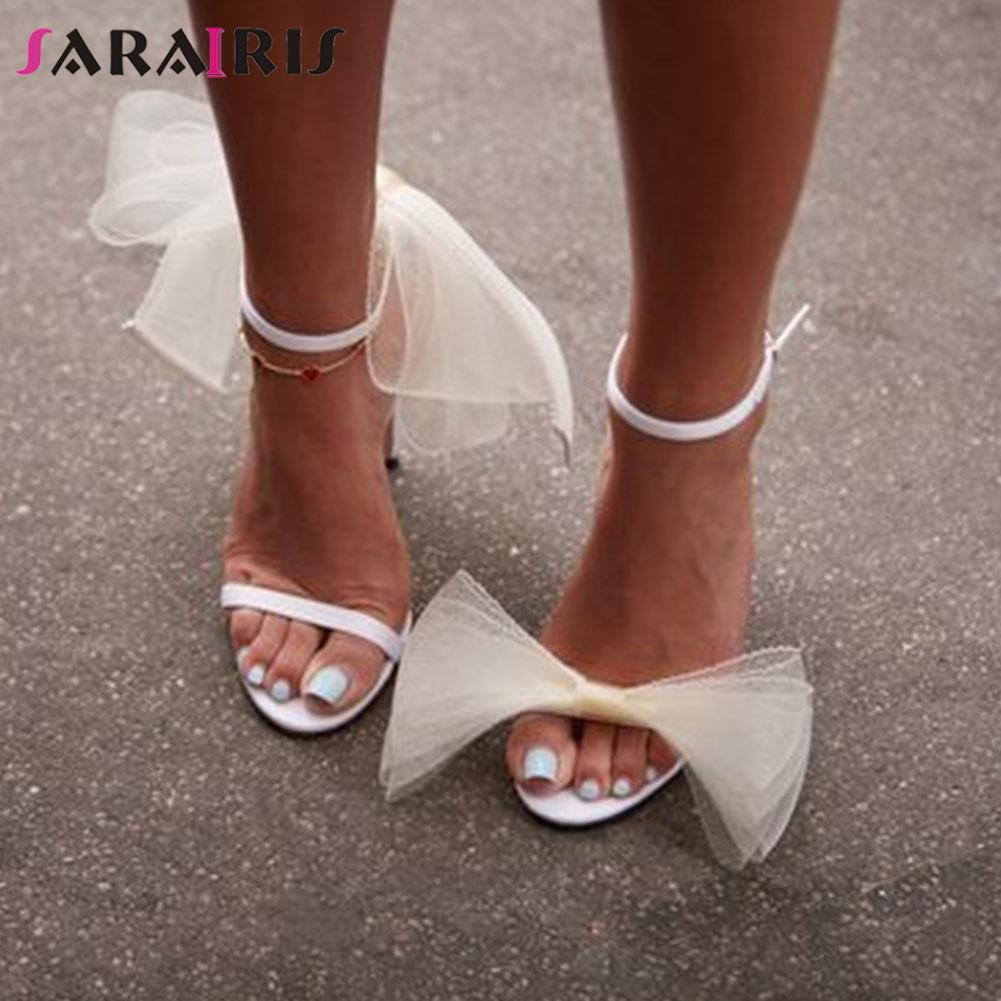 Sandals Women Big bow-knot Thin High Heels Dress