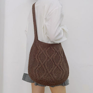 Women Knitting Shoulder Bag Crochet Lightweight Bag Tote Crossbody Bag
