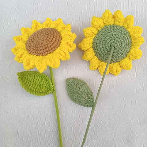Handmade Crochet Sunflower Decor Knitting Flowers Flowers Gift