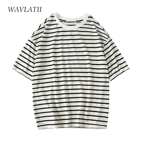Women Fashion Striped T shirts Strip Short Sleeve Tees Tops for Summer