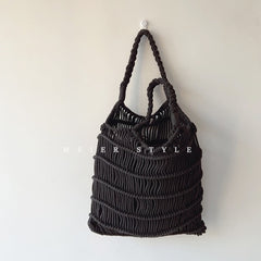 Straw Woven Shoulder Hobo Purses Handmade Handbag Grocery Bags