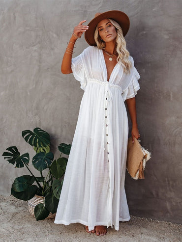 Tunic Casual Beach Dress Elegant Women Clothes