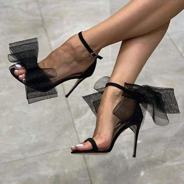 Sandals Women Big bow-knot Thin High Heels Dress