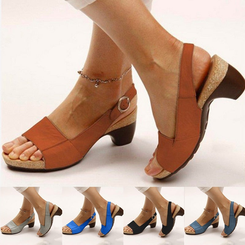 Sandals Gladiator Sandals Women High Heels Shoes Lace Up Toe