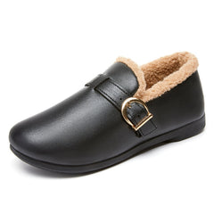 Flats Shoes Women Soft Sole Keep Warm Slip-On Fleece Non-Slip Loafers Footwear