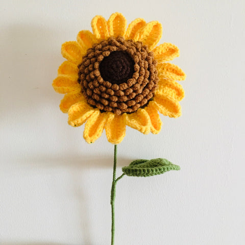 Handmade Crochet Sunflower Decor Knitting Flowers Flowers Gift