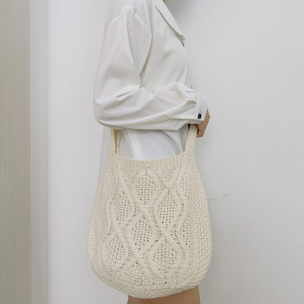 Women Knitting Shoulder Bag Crochet Lightweight Bag Tote Crossbody Bag