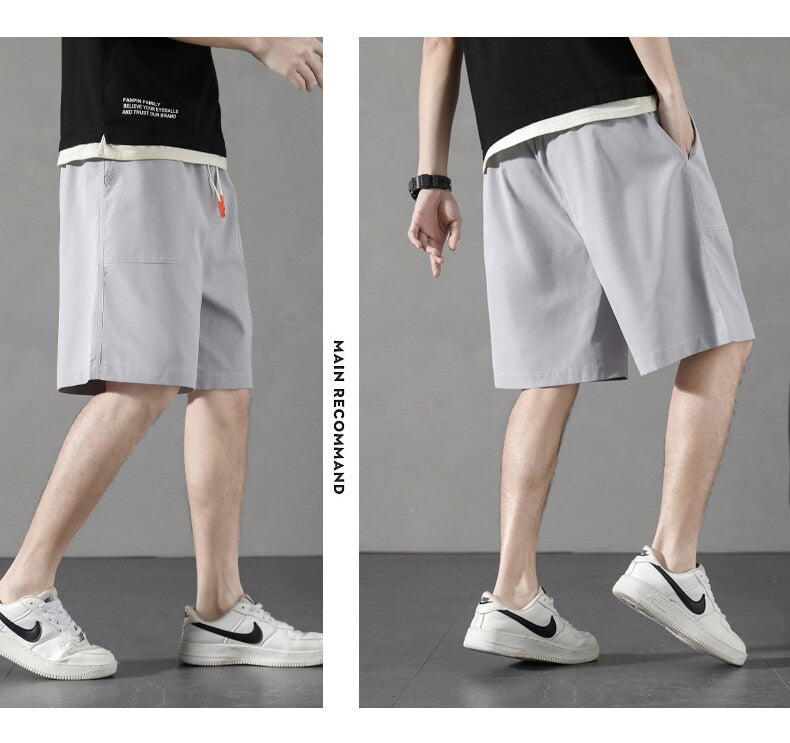 Men Shorts Loose Super Straight Sports solid color Beach Shorts Bermudas