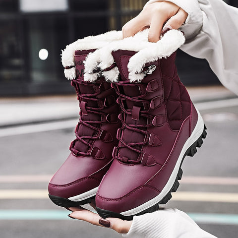 Ankle Boots Women Shoes Keep Warm Non-slip Snow Lace-up Boots