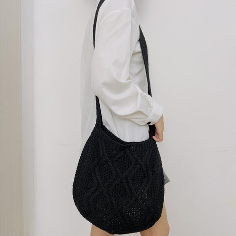 Women Knitting Shoulder Bag Crochet Lightweight Bag Tote Crossbody Bag