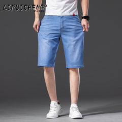 Shorts Men Classic Regular Fit Straight Elastic Short Jeans