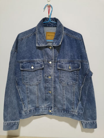 Women Denim Jackets Washed Jeans Coat Turn-down Collar Bomber Jacket