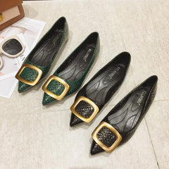 Flat Shoes Women Snakeskin Pointed Women Flats Casual Shoes